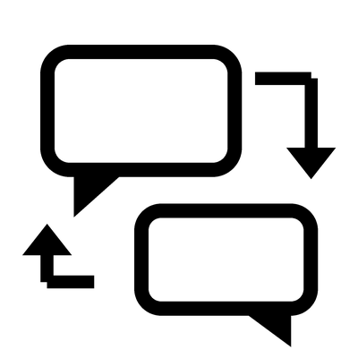 Two connected chat bubbles